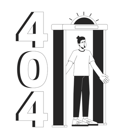 Metal detector go off at airport error 404  Illustration