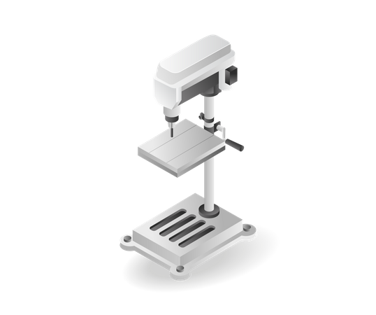 Metal drilling machine  Illustration