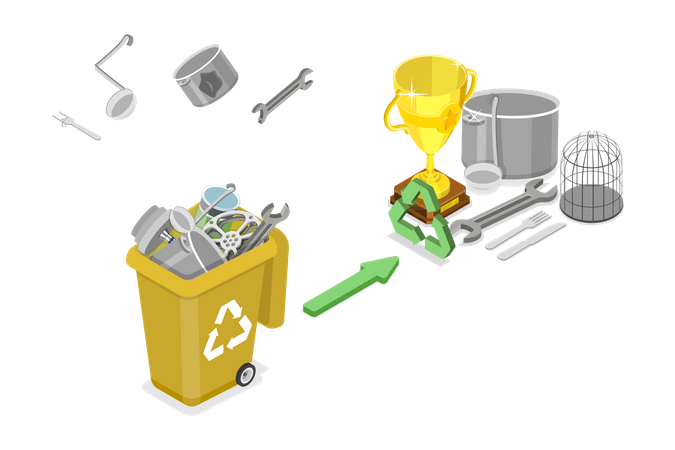 Metallrecycling  Illustration