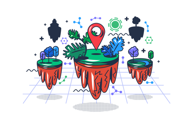 Metaverse island  Illustration
