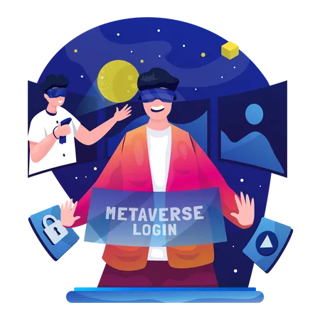 Metaverse login access  Illustration