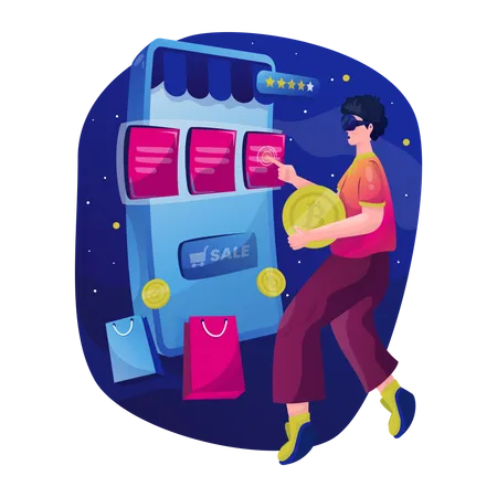 Metaverse Online Shop Transaction  Illustration