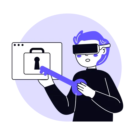 Metaverse Secure Login Access  Illustration