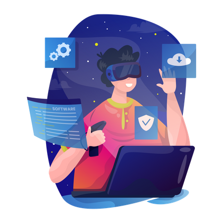 Metaverse software developer  Illustration