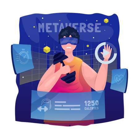 Metaverse sport training experience  Illustration