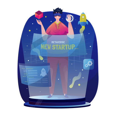Metaverse startup developer Illustration