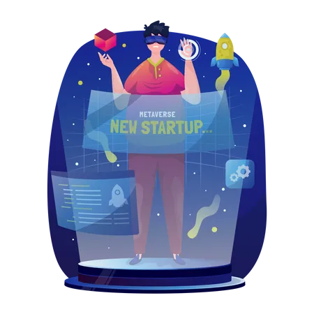 Metaverse startup developer Illustration