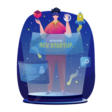 Metaverse startup developer  Illustration