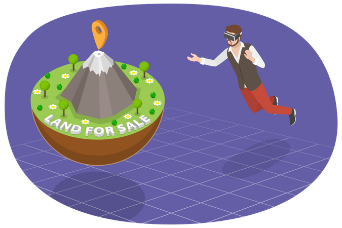 Metaverse Virtual Land  Illustration
