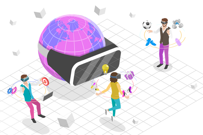 Metaverse Virtual Worlds  Illustration