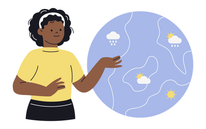 Meteorologe untersucht das Wetter  Illustration