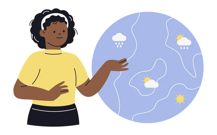 Meteorologe untersucht das Wetter  Illustration