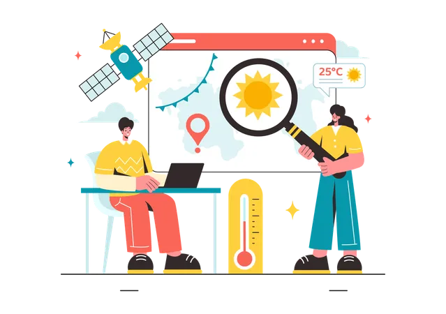 Meteorologist presenting weather data  Illustration