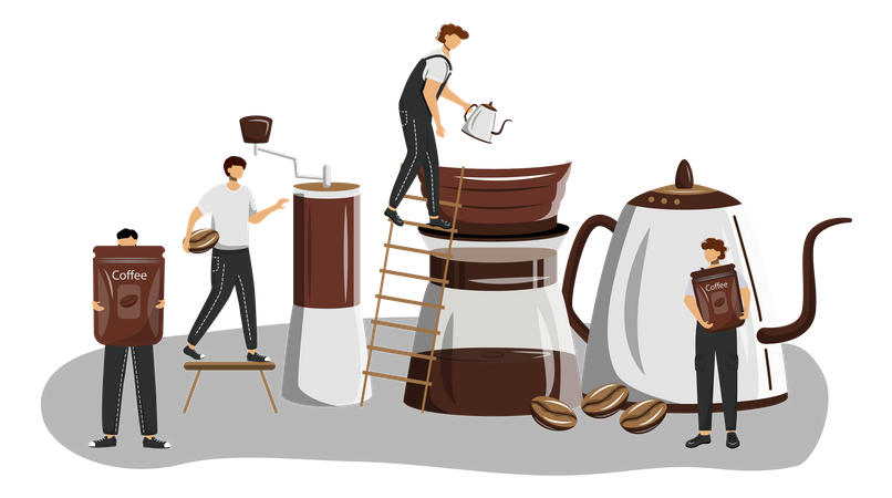 Métodos de preparación de café  Ilustración