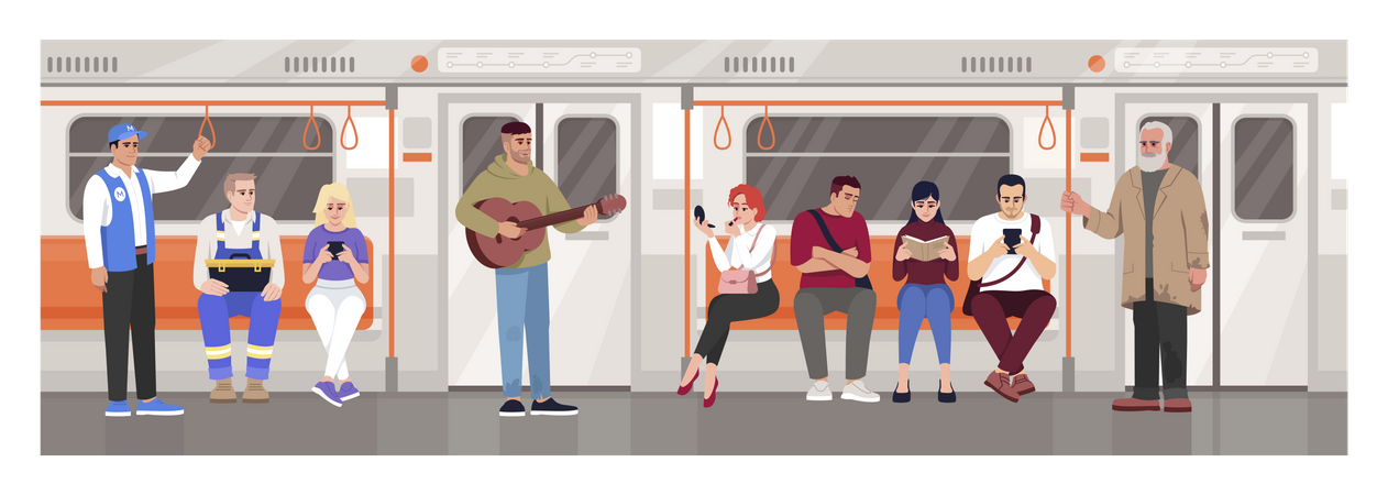 Metro crowd Illustration