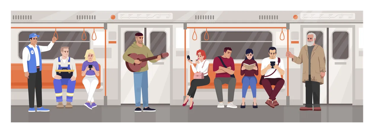 Multitud del metro  Ilustración