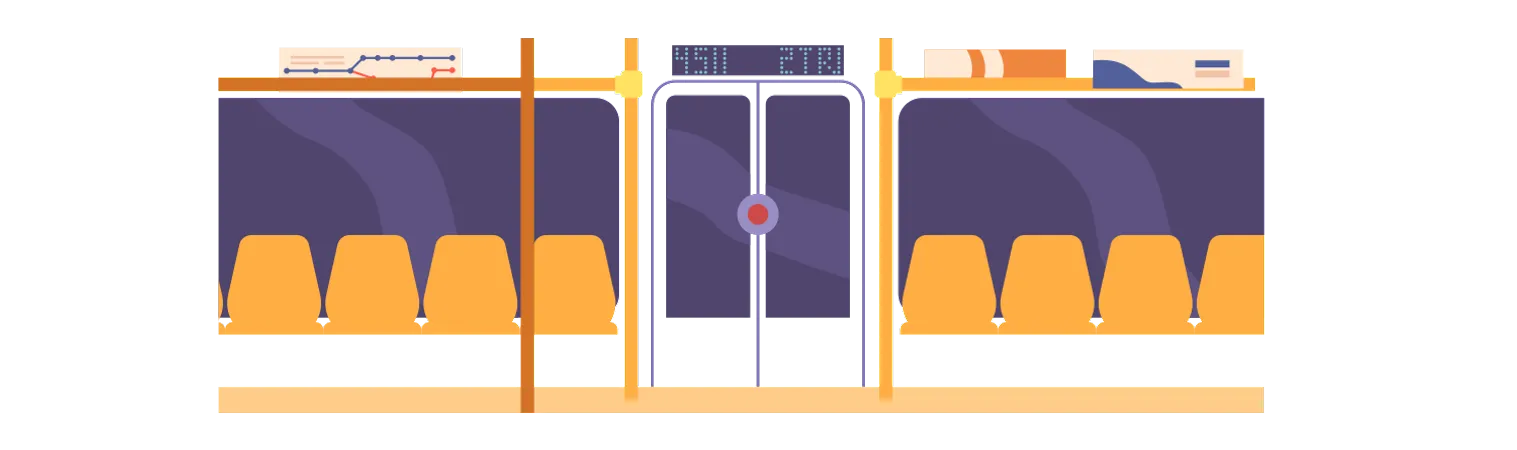 Rame de métro vide avec porte  Illustration