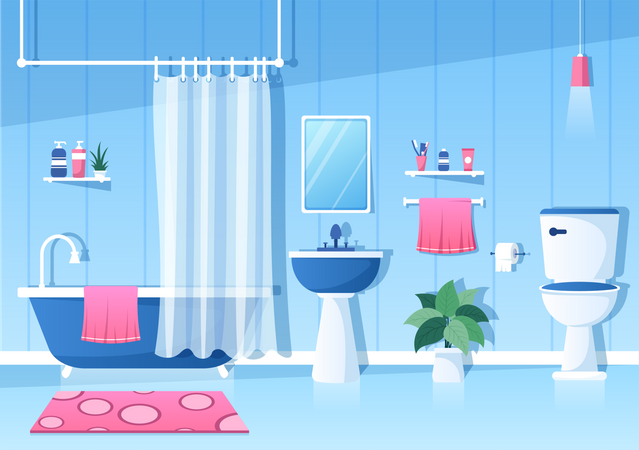 Intérieur de meubles de salle de bains  Illustration