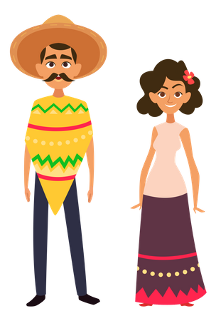 Mexican couple  Illustration