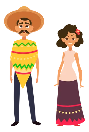 Mexican couple  Illustration