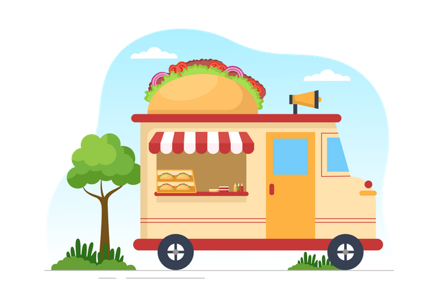 Mexican food truck  Illustration