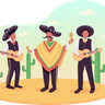 mexican musicians illustration svg