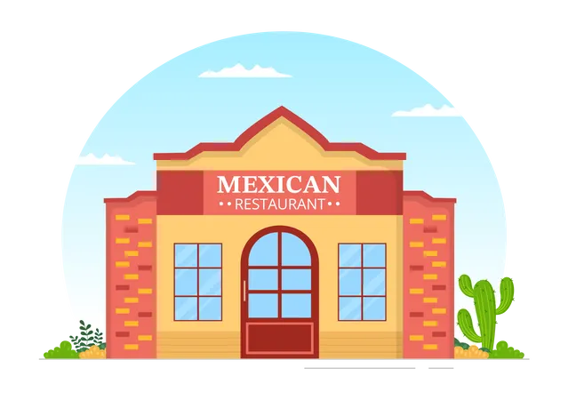 Mexican restaurant Illustration
