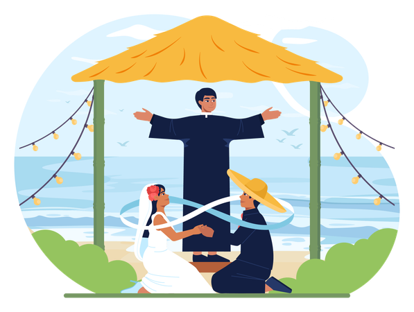 Mexican Wedding Ceremony  Illustration