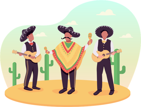Mexikanische Musiker  Illustration