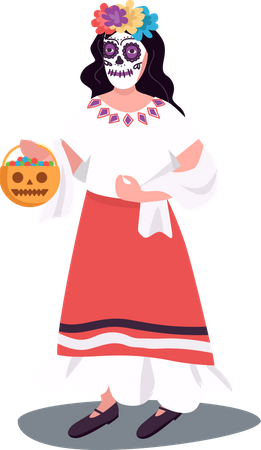 Mexikanisches Halloweenkostüm  Illustration