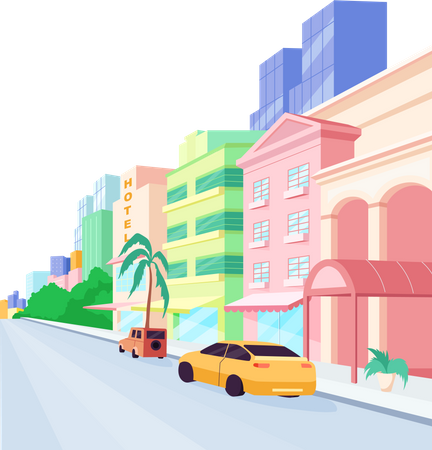 Miami streets Illustration