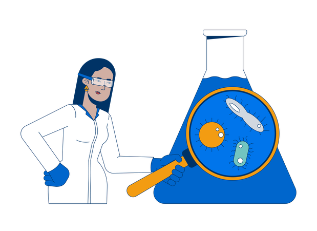 Microbiologist analysing water sample  Illustration