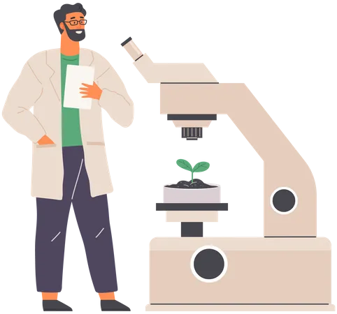 Microbiology Experiment On Plant  Illustration