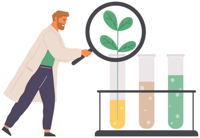 Microbiology Experiment On Plant  Illustration