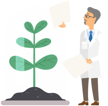 Microbiology Experiment On Plant  Illustration