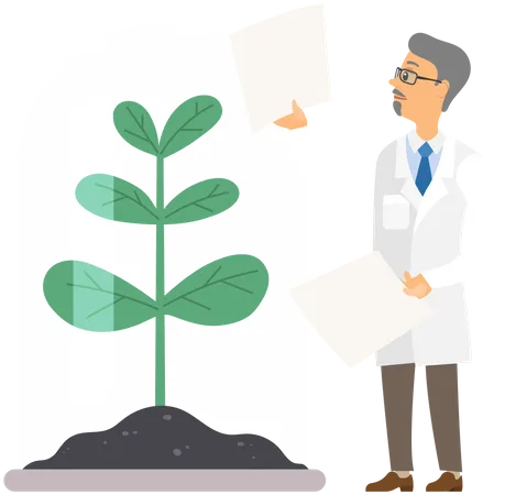 Microbiology Experiment On Plant  Illustration