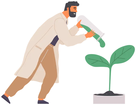 Microbiology Experiment On Plant  Illustration