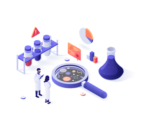 Microbiology service for bacteria analysis  Illustration