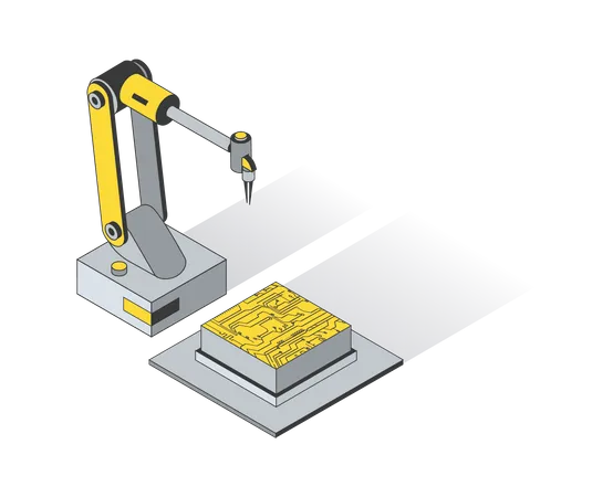 Robotization Industry 3 D Isometric Icons Set Pack Elements Of Production Conveyor Lines At Smart Industry With Robotic Arms And Automatic Machines Vector Illustration In Modern Isometry Design Illustration