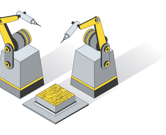 Microchip manufacturing Illustration
