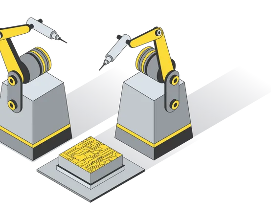 Microchip manufacturing  Illustration