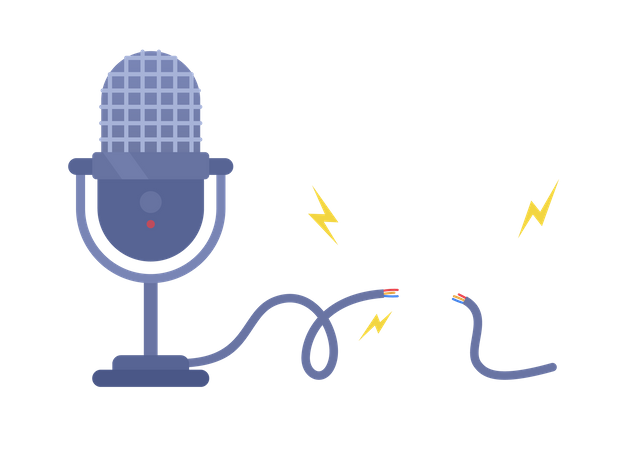 Microfone para podcasting  Ilustração