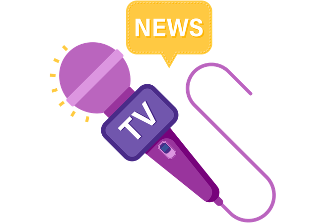 Micrófono de transmisión de noticias  Ilustración