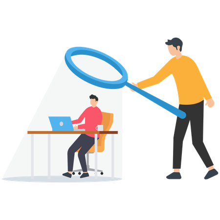 Micromanaging boss  Illustration
