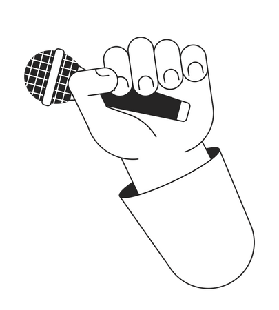 Tenir le microphone  Illustration