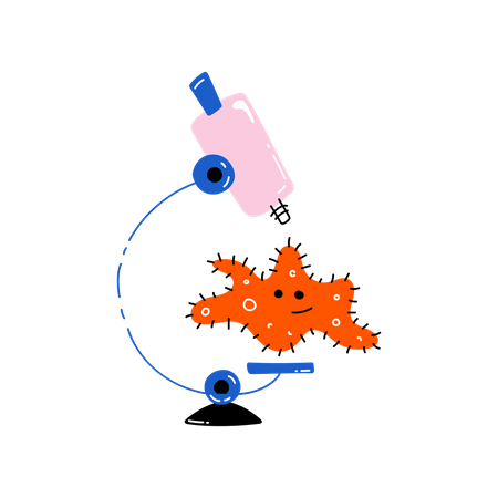 Microscope and biology Illustration