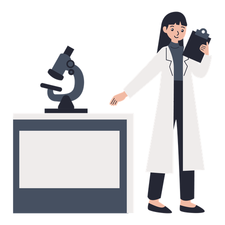 Microscope Study carried by scientist  Illustration