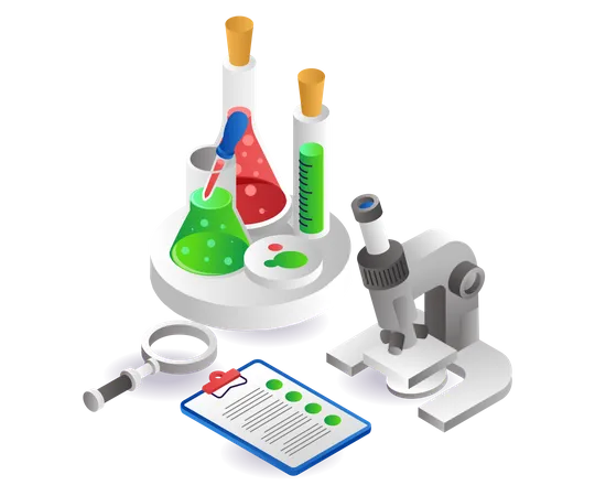 Microscopic research analysis  Illustration