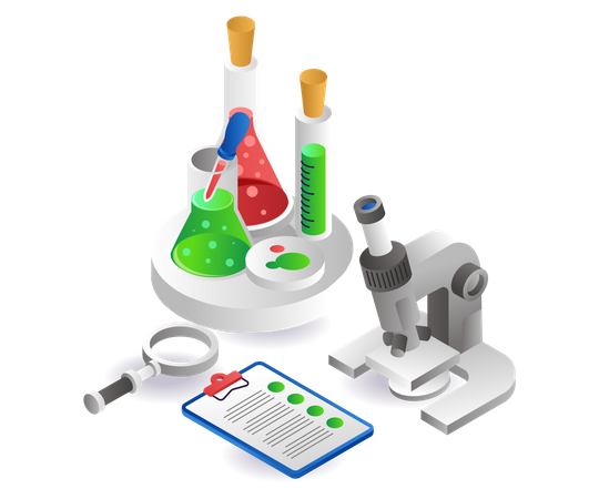 Microscopic research analysis  일러스트레이션