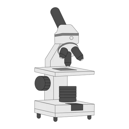 Ilustracion De Vector De Microscopio En Diseno Lleno De Linea Ilustración